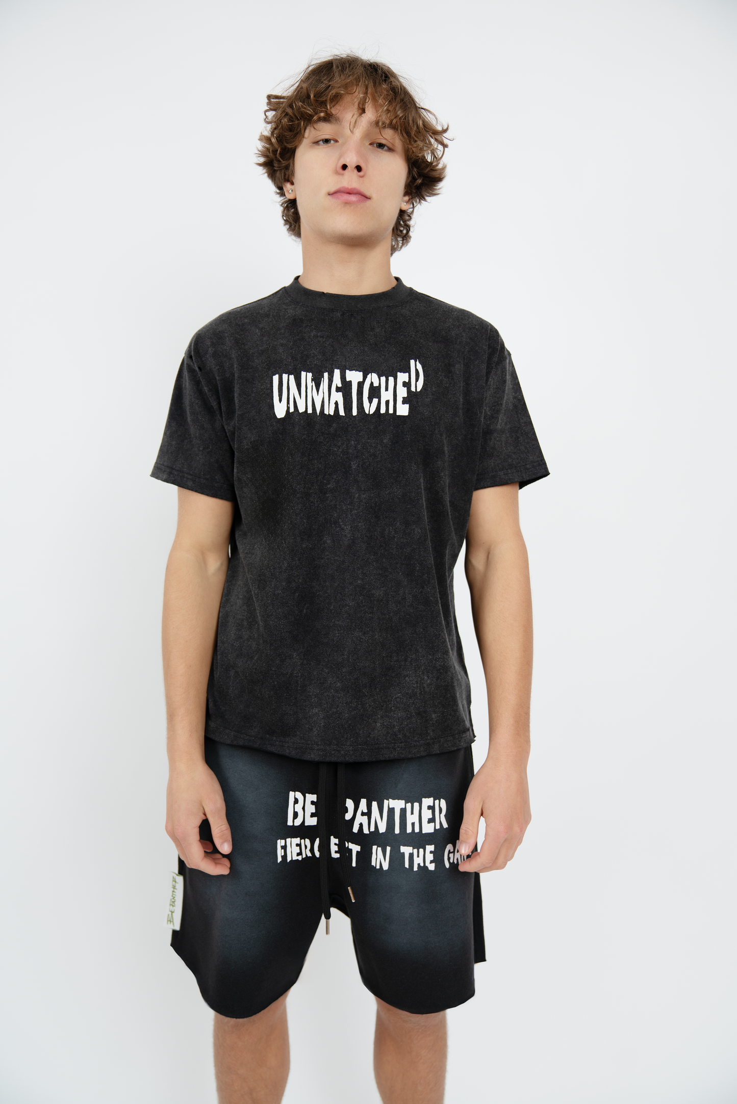 Raw Edge Faded Black T-Shirt
