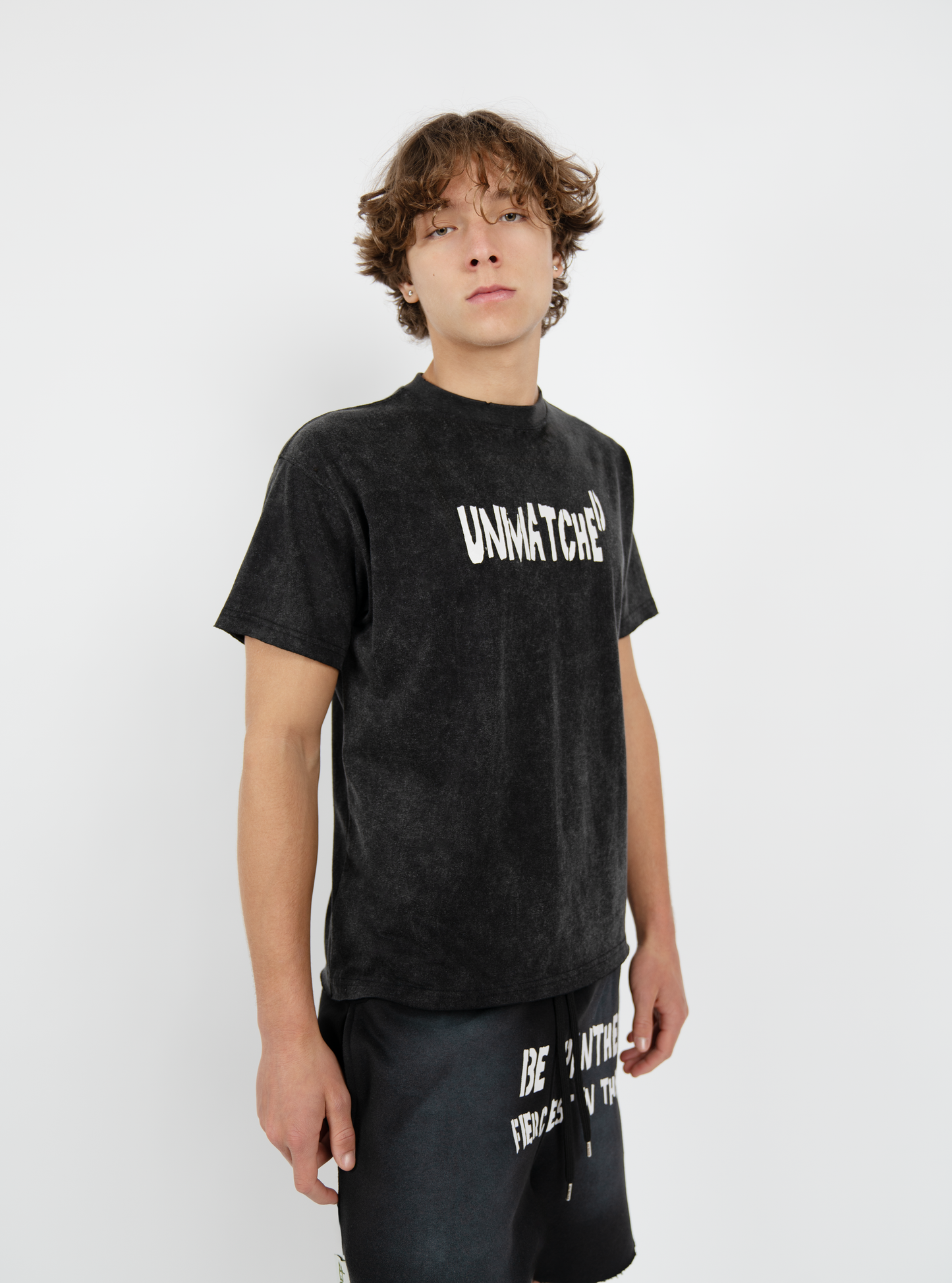 Raw Edge Faded Black T-Shirt