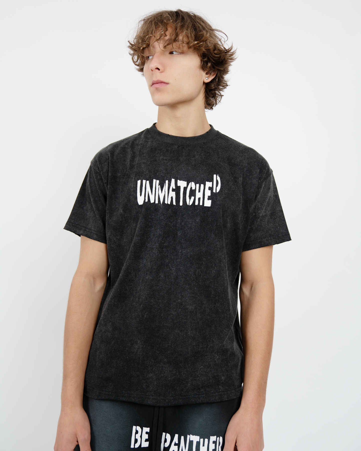 Raw Edge Faded Black T-Shirt