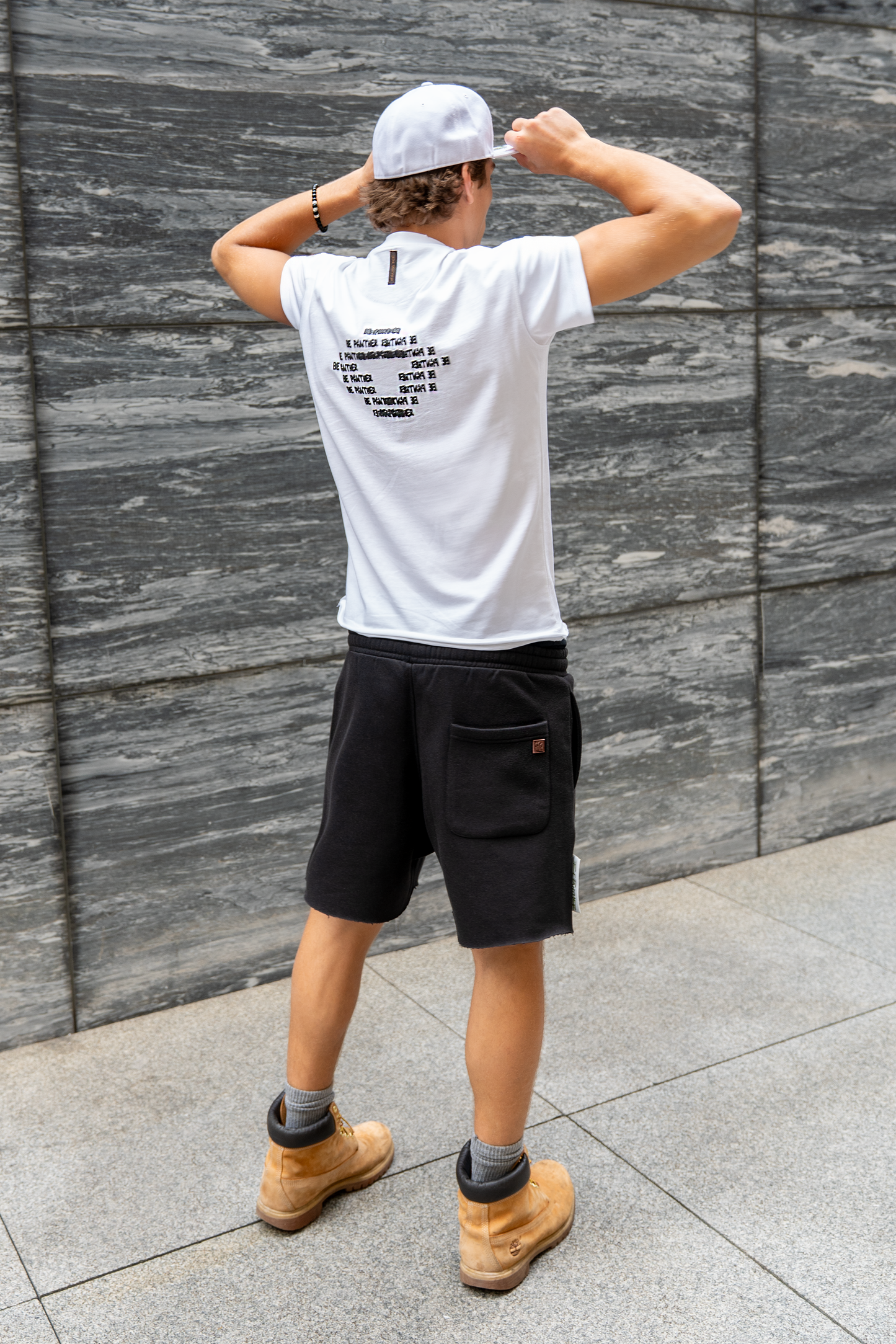 Raw Edge Marshmallow Rhinestone T-Shirt