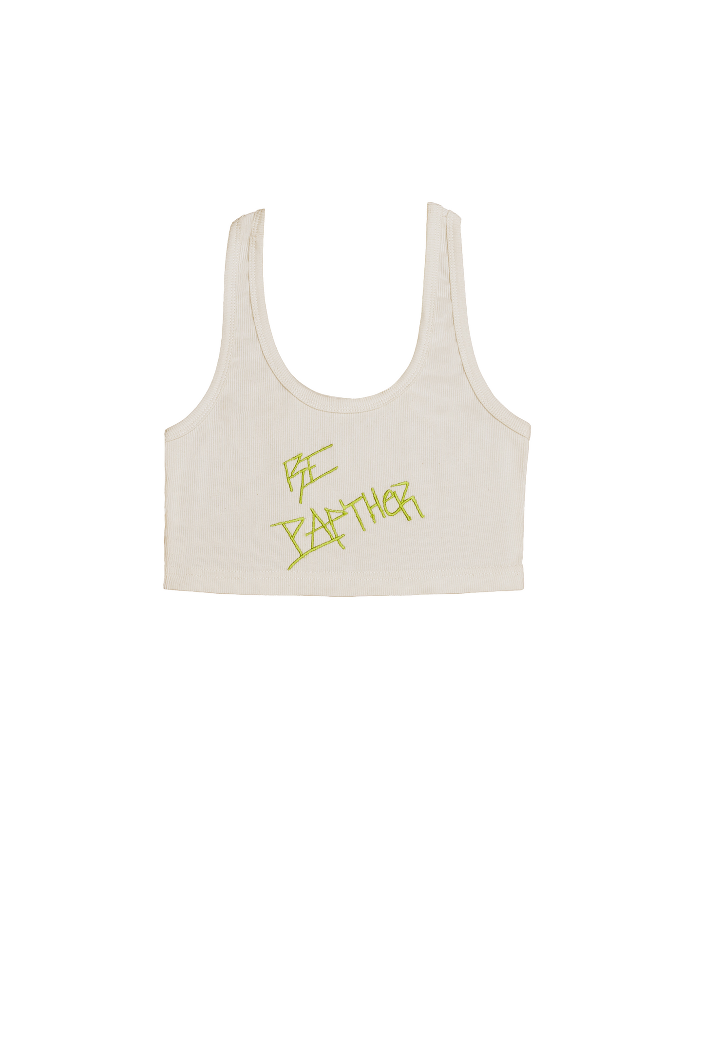 Half White Panther Crop Tank
