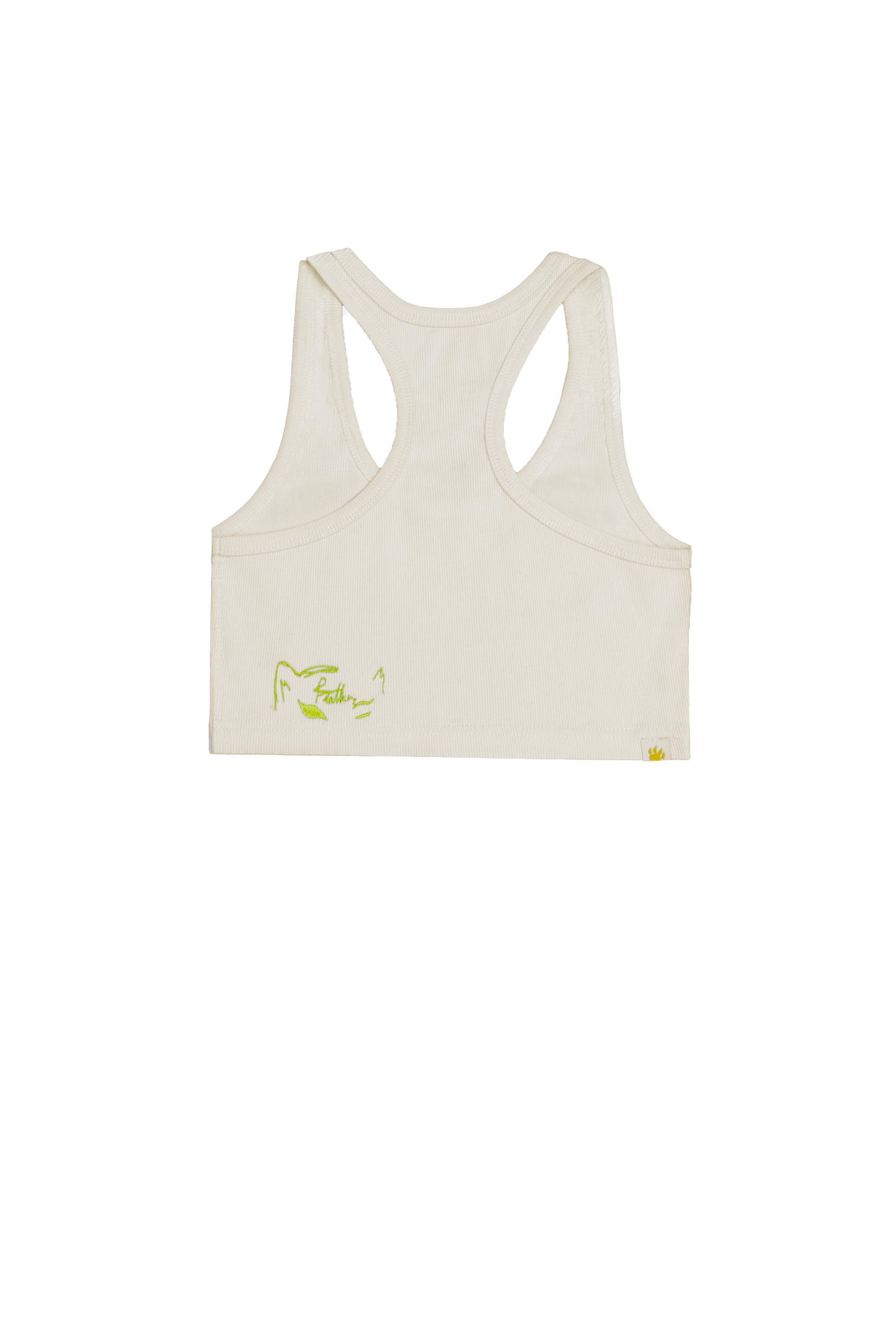 Half White Panther Crop Tank