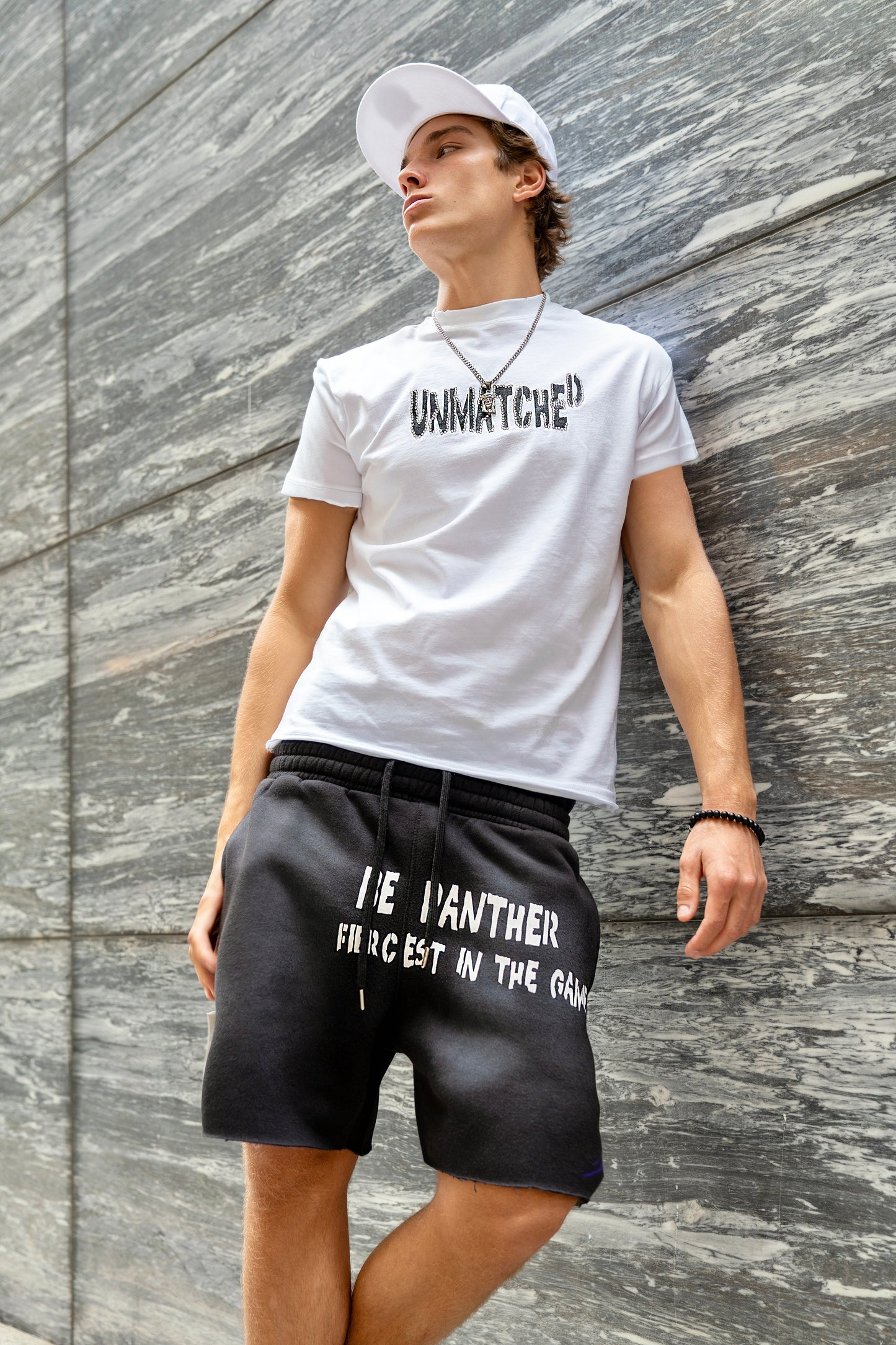 Raw Edge Marshmallow Rhinestone T-Shirt