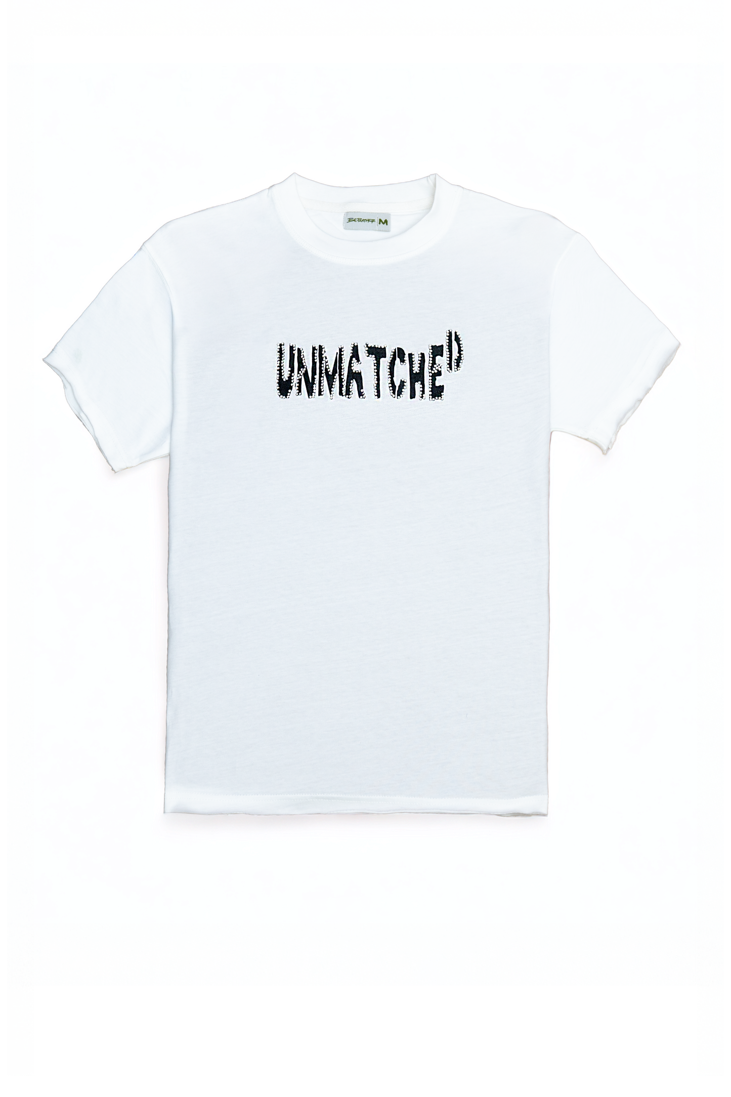 Raw Edge Marshmallow Rhinestone T-Shirt