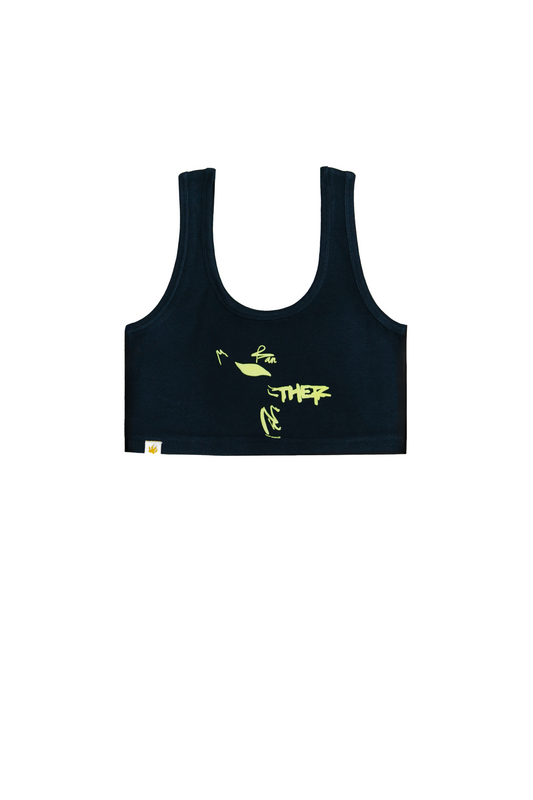 Matte Black Panther Reversible Crop Tank