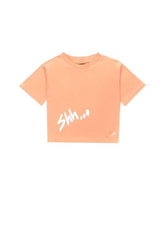 Peach Panther Cropped Baby Tee